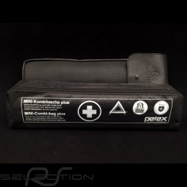 Original Porsche dashboard vinyl fabric / Black Recaro leather bag with flap - first aid kit included