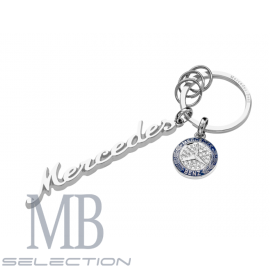 Porte-clés keyring Schlüsselanhänger Mercedes Classic Logo Vintage lettrage lettering schriftzug Swarovski argent silver silber 