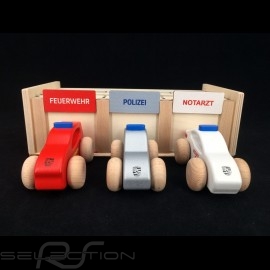 Porsche Garage made of wood with 3 cars fire / police / ambulance Porsche WAP0400020L0EF