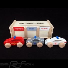 Porsche Garage made of wood with 3 cars fire / police / ambulance Porsche WAP0400020L0EF