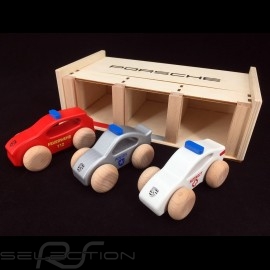 Porsche Garage made of wood with 3 cars fire / police / ambulance Porsche WAP0400020L0EF