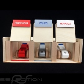 Porsche Garage made of wood with 3 cars fire / police / ambulance Porsche WAP0400020L0EF