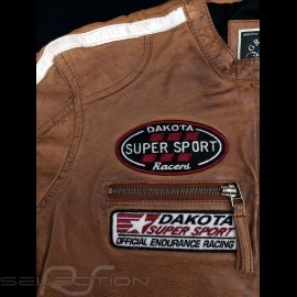 Gulf Lederjacke Dakota Super Sport Racing Team Classic driver Braun - Damen
