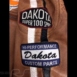 Gulf Lederjacke Dakota Super Sport Racing Team Classic driver Braun - Damen
