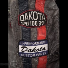 Gulf leather jacket Dakota Super Sport Racing Team Classic driver Grey - men