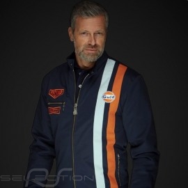Gulf Jacke Steve Mc Queen Le Mans Roadmaster Baumwolle﻿ Blau - Herren