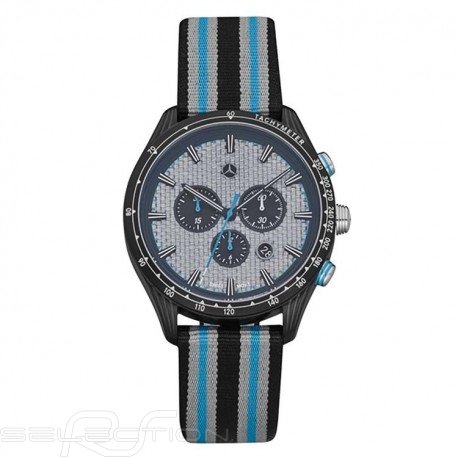 Mercedes sportuhr man chronograph nylonarmband carbon zifferblatt 
