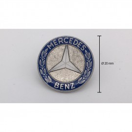 Mercedes-Benz emblem pin durchmesser 20 mm lackiert und verchromt blau und silber A373.20