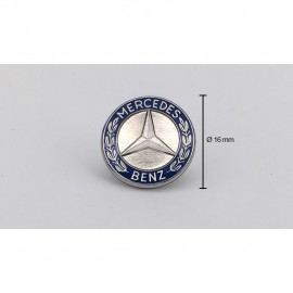 Mercedes-Benz emblem pin diameter 16 mm lacquered and chrome blue and silver A1104.16