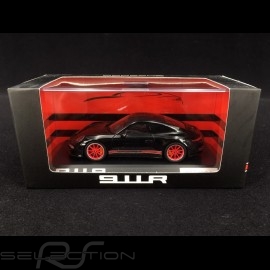 Porsche 911 R typ 991 2016 schwarz / schwarze und rote Streifen 1/43 Spark WAX02020054