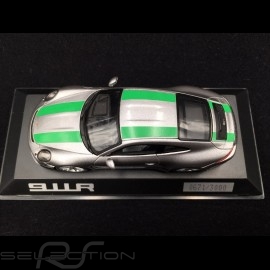 Porsche 911 R 2016 metallic grau / grünen streifen 1/43 SPARK WAP0201460G