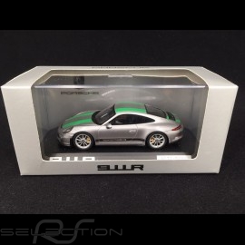 Porsche 911 R 2016 metallic grau / grünen streifen 1/43 SPARK WAP0201460G