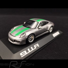 Porsche 911 R 2016 metallic grau / grünen streifen 1/43 SPARK WAP0201460G