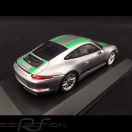 Porsche 911 R 2016 metallic grau / grünen streifen 1/43 SPARK WAP0201460G