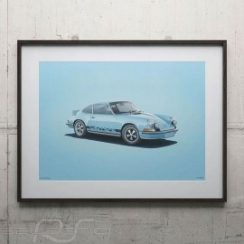 Porsche Poster 911 Carrera RS 1973 blue