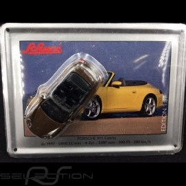 Porsche 911 Carrera Cabriolet typ 996 1997 braun mit metallischer Karte 1/87 Schuco 452693200