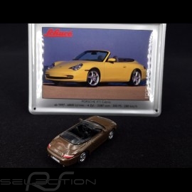 Porsche 911 Carrera Cabriolet typ 996 1997 braun mit metallischer Karte 1/87 Schuco 452693200