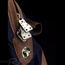 Gulf Travel bag Steve McQueen Le Mans Navy blue Cotton / leather