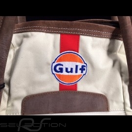 Gulf Travel bag Steve McQueen Le Mans Beige Cotton / leather