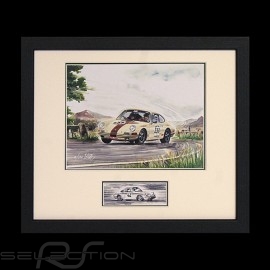 Porsche 911 2.0 Patricia and Jean-Marc Bussolini wood frame black with black and white sketch Limited edition Uli Ehret - 285