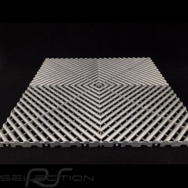 Garage floor tiles Premium quality Dark aluminum grey RAL9007 German-made - 20 years warranty - Set of 6 tiles of 40 x 40 cm