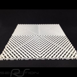 Garage floor tiles Premium quality Light aluminum grey RAL9006 German-made - 20 years warranty - Set of 6 tiles of 40 x 40 cm