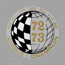 Aufkleber Porsche World Champion 73-75 für die Innenseite von Gläsern