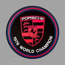 Aufkleber Porsche 1976 World Champion für die Innenseite von Gläsern