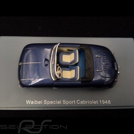 Porsche Waibel Special Sport Cabriolet 1948 blau 1/43 Neo NEO46191