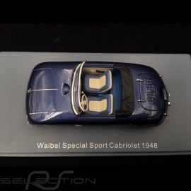 Porsche Waibel Special Sport Cabriolet 1948 blue 1/43 Neo NEO46191