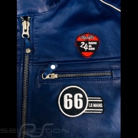 Leather jacket 24h Le Mans 66 Mulsanne Royal blue - men