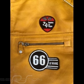 Leather jacket 24h Le Mans 66 Mulsanne Mustard yellow - men
