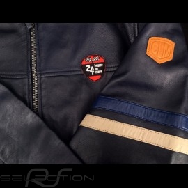 Leather jacket 24h Le Mans 66 Arnage Navy blue - men