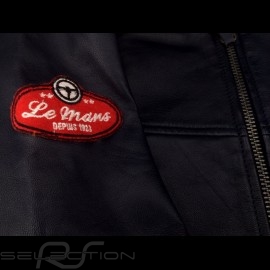 Leather jacket 24h Le Mans 66 Arnage Navy blue - men