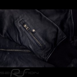 Leather jacket 24h Le Mans 66 Arnage Navy blue - men