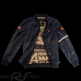 Leather jacket 24h Le Mans 66 Arnage Navy blue - men
