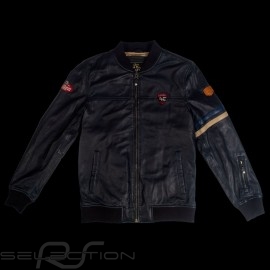 Leather jacket 24h Le Mans 66 Arnage Navy blue - men