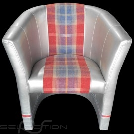 Tub chair Racing Inside n° 722 grey / red / scottish fabric