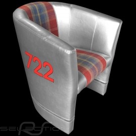 Tubstuhl Racing Inside n° 722 grau / rot / schottischer Stoff