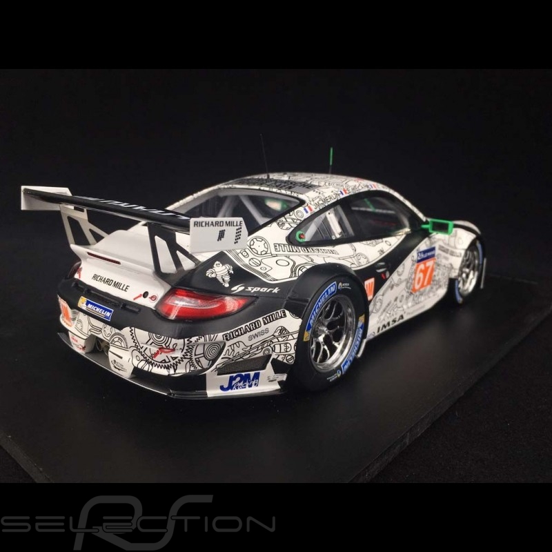 Miniature Spark 1/43 Porsche 911 GT3 RSR IMSA N°67 Le Mans 2014, Ref S4232