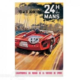 T-shirt 24h du Mans 1961 Red logo / Poster White - men