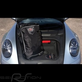 Reisegepäck für Porsche 992 Maßgefertigt aus schwarzem Stoff - Trolley und Reisetasche