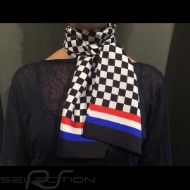 Scarf necktie Gulf checkered flag tricolor stripes