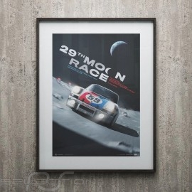 Porsche Poster 911 2.8 Carrera RSR n° 59 Brumos 29th Moon Race 2078 Limited edition