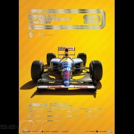 Williams Poster F1 70th anniversary 1990 - 1999 Limited edition