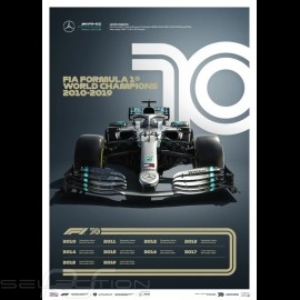 Mercedes Poster AMG Petronas F1 Team 70th anniversary 2010 - 2019 Limited edition