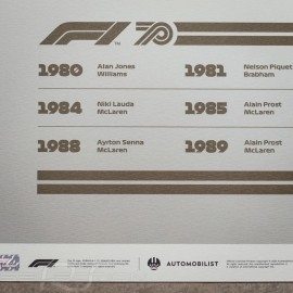 McLaren Poster F1 World champions 1980 - 1989 Limited edition