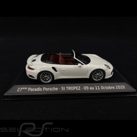 Porsche 991 Turbo S Cabriolet 2016 white Porsche St Tropez 2020 1/43 Herpa﻿ WAP0201340G