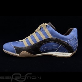Sneaker / basket shoes Style race driver Pacific blue / brown V2 - men