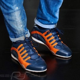 Sneaker / basket shoes Style race driver Navy blue / orange - men